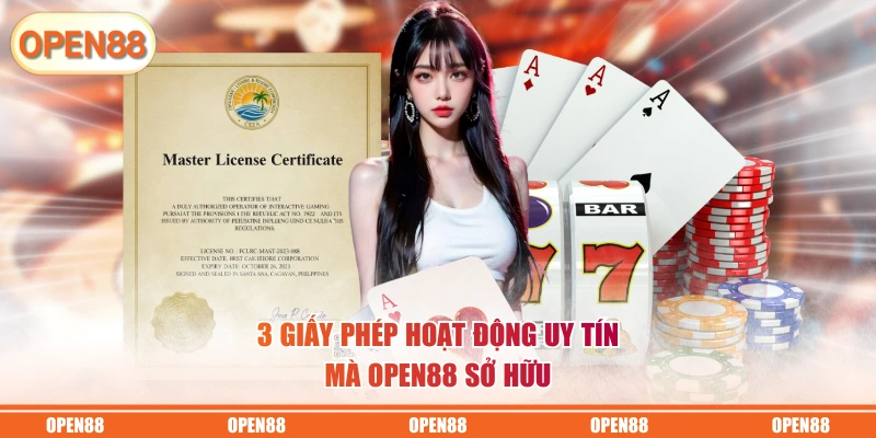3 giấy phép hoạt động uy tín mà OPEN88 sở hữu